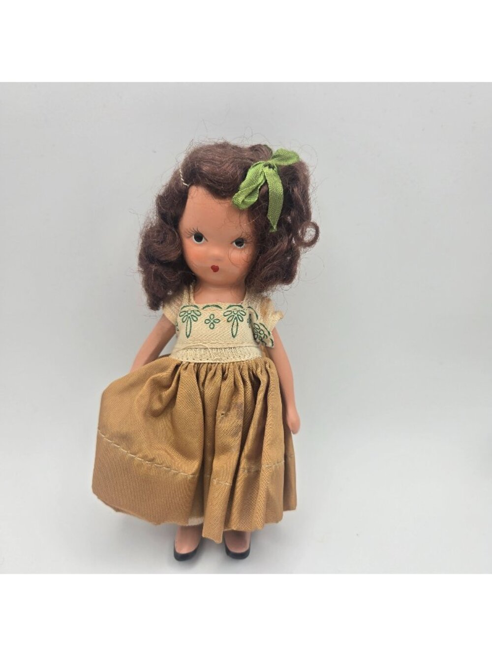 Antique Nancy Ann Story Book Doll Bisque Pudgy Brunette